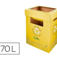 Contenedor Papelera de Reciclaje Liderpapel para Envases 70 L Amarillo