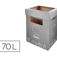 Contenedor Papelera de Reciclaje Liderpapel para Restos No Reciclables 70 L Gris