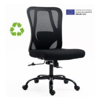 Silla de Oficina Archivo 2000 Eiruga Respaldo Malla y Asiento Tela Negra Ergonómica