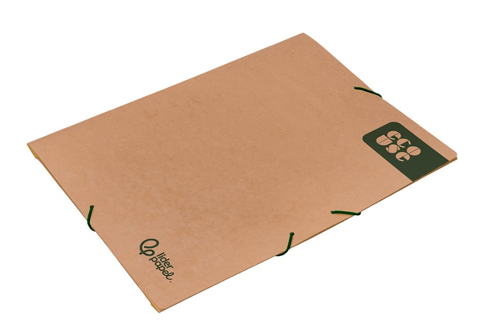 Carpeta con Gomas Liderpapel Ecouse Cartulina Kraft 400 g DIN A4+ Marrón
