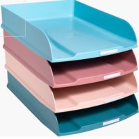 Bandejas de Sobremesa Exacompta Combo Styli Plástico Reciclado Colores Surtidos – Pack 4 Unidades